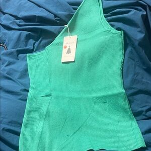 Zesica Teal Women's one shoulder top